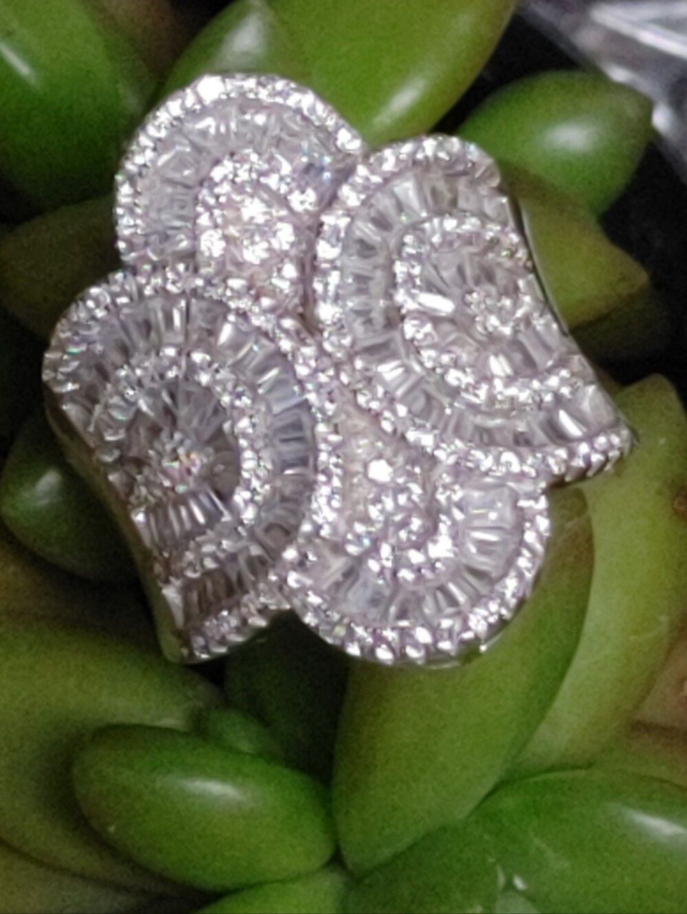 Vintage CZ Paved Cocktail 925 Ring Size 8